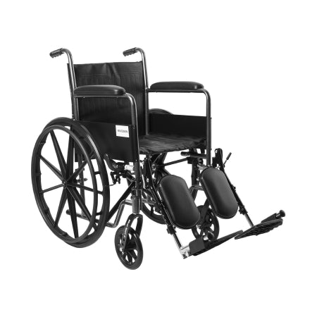 Wheelchair McKesson Dual Axle Swing-Away Elevating Legrest Black Upholstery 18 Inch Seat Width 300 lbs. Weight Capacity