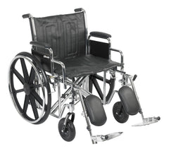 Wheelchair McKesson Dual Axle Desk Length Arm Removable Padded Arm Style Swing-Away Elevating Legrest Black Upholstery 22 Inch Seat Width 450 lbs. Weight Capacity