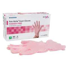 Exam Glove McKesson Pink Nitrile® Small NonSterile Nitrile Standard Cuff Length Textured Fingertips Pink Not Chemo Approved - M-1065401-3223 - Case of 2500