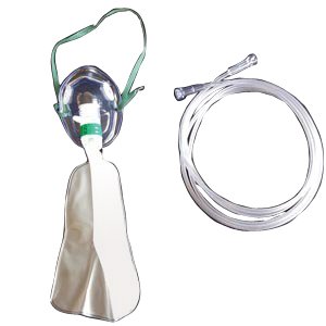 Med-Tech Resources NonRebreather Oxygen Mask MTR Elongated Style Pediatric Adjustable Head Strap / Nose Clip