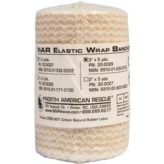 North American Rescue Elastic Bandage NAR 3 Inch X 5 Yard Medium Compression Single Hook and Loop Closure Tan NonSterile