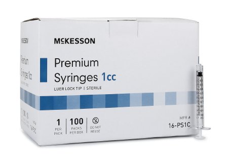 Tuberculin Syringe McKesson 1 mL Blister Pack Luer Lock Tip Without Safety - M-1065987-4327 - Box of 100