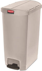 RJ Schinner Co Trash Can Rubbermaid® Slim Jim® 18 gal. Rectangular Beige Plastic Step On - M-1066167-3565 - Each