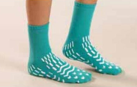 Alba Healthcare Slipper Socks Confetti Treads® Large Mocha Ankle High