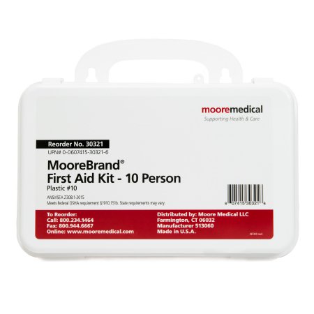 First Aid Kit McKesson 10 Person Plastic Case