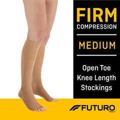 3M Compression Stocking 3M™ Futuro™ Knee High Medium Beige Open Toe