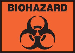 Accuform Signs Pre-Printed Label Accuform Signs Warning Label Black / Orange Vinyl Biohazard w/Sign Black Biohazard 3-1/2 X 5 Inch - M-1066749-4792 - Pack of 5