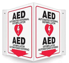 Accuform Signs Wall Sign First Aid Sign Bilingual Projection™ AED w/Symbol - M-1066756-2093 - Each