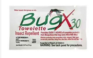 Coretex Products Insect Repellent BugX® 30 Towelette Individual Packet
