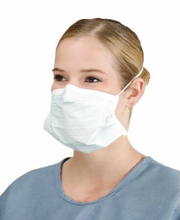 Alpha ProTech Surgical Mask Critical Cover® PFL® Pleated Elastic Strap One Size Fits Most Blue NonSterile ASTM Level 3