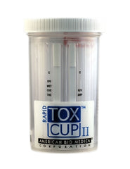 American Bio Medica Corp Drugs of Abuse Test Rapid TOX Cup® II 6-Drug Panel AMP, BZO, COC, mAMP/MET, OPI300, THC Urine Sample 25 Tests