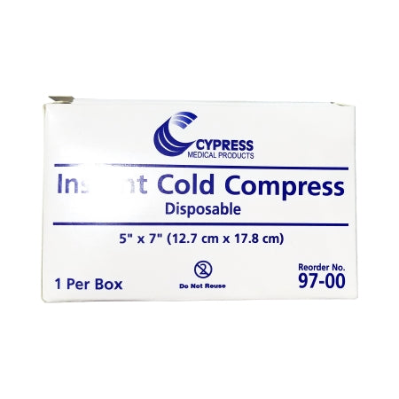 Instant Cold Pack Cypress General Purpose Small 5 X 7 Inch Plastic / Ammonium Nitrate / Water Disposable