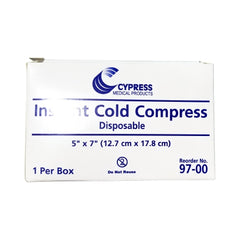 Instant Cold Pack Cypress General Purpose Small 5 X 7 Inch Plastic / Ammonium Nitrate / Water Disposable