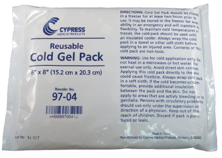 Cold Pack Cypress General Purpose Large 6 X 8 Inch Plastic / Gel Reusable