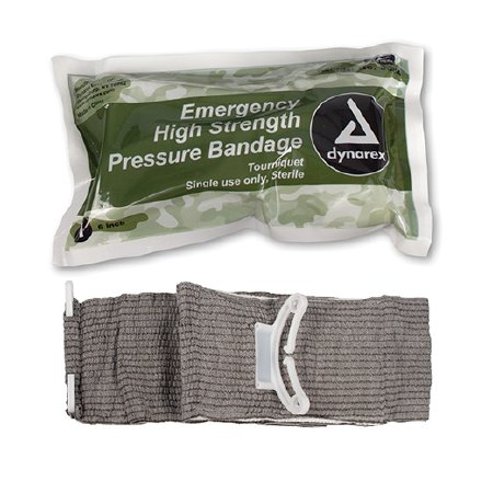Dynarex Trauma Pressure Dressing with Wrap 6 Inch Width Standard Compression Closure Bar Gray 6 X 7 Inch Pad Sterile