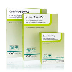 DermaRite Industries Silver Foam Dressing ComfortFoam/Ag™ 4 X 4 Inch Square Sterile