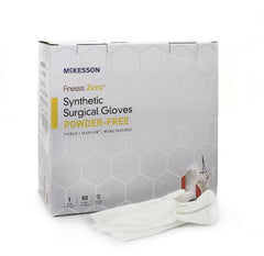 Surgical Glove McKesson Finessis Zero® Size 6 Sterile Pair Flexylon® Synthetic Extended Cuff Length Micro-Textured White Chemo Tested - M-1068661-2183 - Case of 200