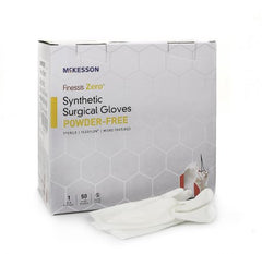 Surgical Glove McKesson Finessis Zero® Size 8 Sterile Pair Flexylon® Synthetic Extended Cuff Length Micro-Textured White Chemo Tested - M-1068665-2480 - Case of 200