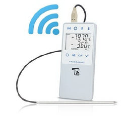Cole-Parmer Inst. Ultra-Low Temperature Data Logger with Alarm TraceableLIVE® Fahrenheit / Celsius -130° to +221°F (-90° to +105°C) Stainless Steel Probe Battery Operated