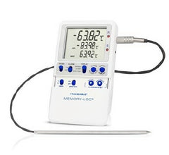 Cole-Parmer Inst. Digital Ultra-Low Freezer Thermometer Traceable® Memory-Loc™ Fahrenheit / Celsius -130° to +221°F (-90° to +105°C) Stainless Steel Probe Multiple Mounting Options Battery Operated