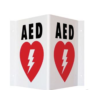 HeartStation Wall Sign First Aid Sign Accuform® AED w/Symbol - M-1069449-3200 - Case of 10
