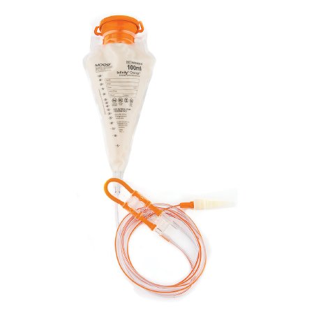Zevex Enteral Feeding Pump Bag Set Infinity® Orange™ 100 mL ENFit Connector