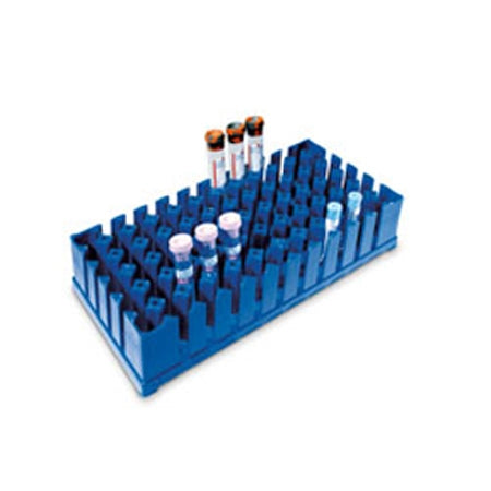 Nasco Test Tube Rack SmoothRack™ 72 Place 10 to 17 mm Tube Size Blue 2-1/2 X 5 X 9-3/4 Inch