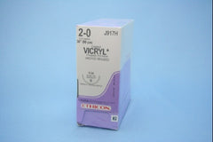 Suture with Needle Coated Vicryl Absorbable Coated Undyed Suture Braided Polyglactin 910 Size 2 - 0 36 Inch Suture 1-Needle 36.4 mm Length 1/2 Circle Taper Point Cutting Needle