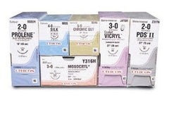 Suture with Needle Coated Vicryl Absorbable Coated Violet Suture Braided Polyglactin 910 Size 1 27 Inch Suture 1-Needle 26 mm Length 1/2 Circle Taper Point Needle