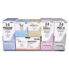 Suture with Needle Coated Vicryl Absorbable Coated Violet Suture Braided Polyglactin 910 Size 2 - 0 27 Inch Suture 1-Needle 22 mm Length 1/2 Circle Taper Point Needle