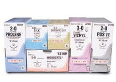 Suture with Needle Coated Vicryl Absorbable Coated Violet Suture Braided Polyglactin 910 Size 4 - 0 27 Inch Suture 1-Needle 36 mm Length 1/2 Circle Taper Point Needle