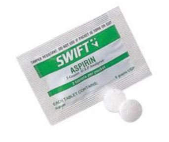 Honeywell Safety Products Pain Relief Swift® 325 mg Strength Aspirin Tablet 50 per Box