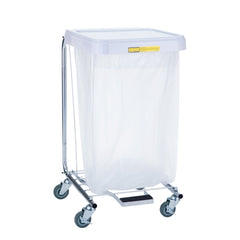 R & B Wire Products Hamper Stand Rolling Square Opening Foot Pedal Self-Closing Lid - M-1073055-4662 - Each