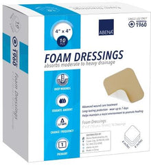 Abena North America Foam Dressing Abena® 4 X 4 Inch Square Non-Adhesive without Border Sterile