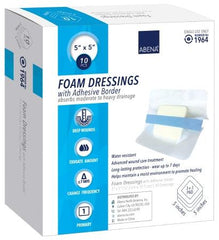 Abena North America Foam Dressing Abena® 5 X 5 Inch Square Adhesive with Border Sterile