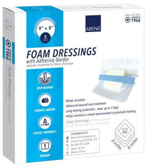 Abena North America Foam Dressing Abena® 8 X 8 Inch Square Adhesive with Border Sterile