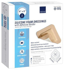 Abena North America Silicone Foam Dressing Abena® 8 X 8 Inch Square Silicone Adhesive with Border Sterile