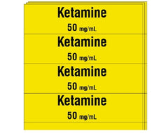 Shamrock Scientific Drug Label Shamrock Anesthesia Label Ketamine / 50 mg/mL Yellow 1/2 X 1 Inch - M-1073730-3906 - Pack of 250