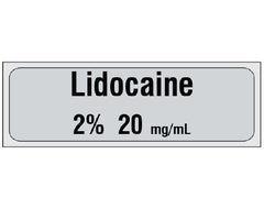 Shamrock Scientific Drug Label Shamrock Anesthesia Label Lidocaine / 2% 20 mg/mL Gray 1/2 X 1 Inch - M-1073733-2170 - Roll of 323
