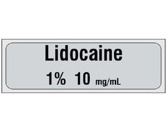 Shamrock Scientific Drug Label Shamrock Anesthesia Label Lidocaine / 1% 10 mg/mL Gray 1/2 X 1 Inch - M-1073737-4013 - Roll of 323