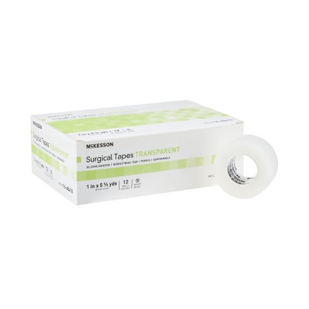 Medical Tape McKesson Silicone 1 Inch X 5-1/2 Yard Transparent NonSterile