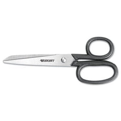 Westcott® Kleencut Stainless Steel Shears, 6" Long, 2.75" Cut Length, Black Straight Handle