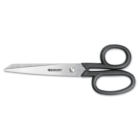 Westcott® Kleencut Stainless Steel Shears, 7" Long, 3.31" Cut Length, Black Straight Handle