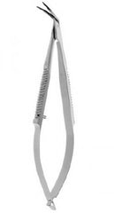 V. Mueller Corneal Scissors Katzin 4-1/4 Inch Overall, 12 mm Lower Blade, 11 mm Upper Blade Stainless Steel Serrated Handle Curved Blunt Tip / Blunt Tip - M-1074403-4482 - Each