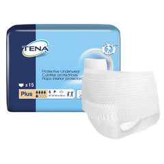 Essity HMS North America Inc Unisex Adult Absorbent Underwear TENA® Plus Pull On with Tear Away Seams Small Disposable Moderate Absorbency - M-1074463-4235 - Bag of 15