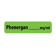 Precision Dynamics Drug Label MedVision® Anesthesia Label Phenergan_mg/mL Green 5/16 X 1-1/4 Inch - M-1074551-2374 - Roll of 1