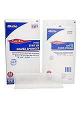 Dukal USP Type VII Gauze Sponge Caliber™ Cotton 12-Ply 4 X 8 Inch Rectangle Sterile
