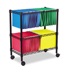 Alera® Two-Tier Rolling File Cart, 26w x 14d x 29.5h, Black