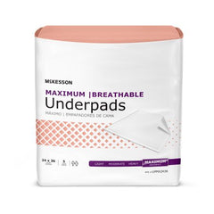 Underpad McKesson Ultimate Breathable 24 X 36 Inch Disposable Fluff / Polymer Heavy Absorbency - M-1075428-3960 - Case of 70