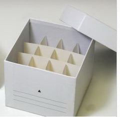 Globe Scientific Cryo Storage Box Globe® Scientific 122 X 145 X 145 mm White Cardboard 16 Vial Capacity